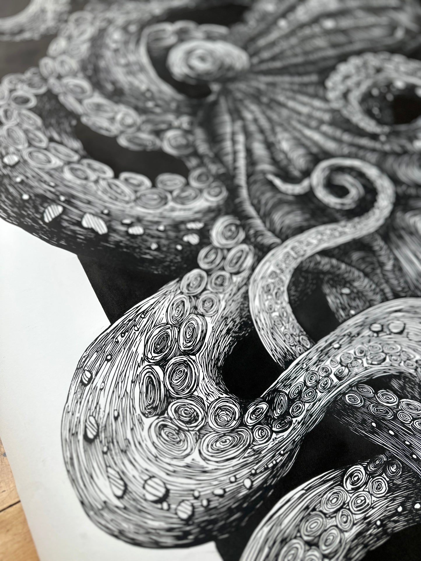 Giant Octopus II /BLACK/ 150x105 cm