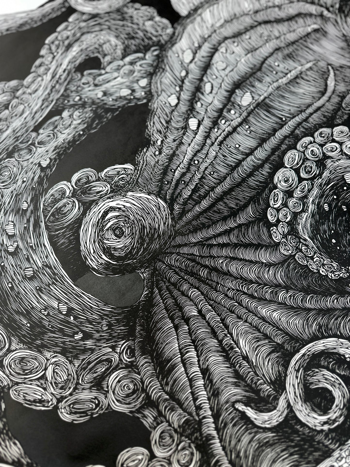 Giant Octopus II /BLACK/ 150x105 cm
