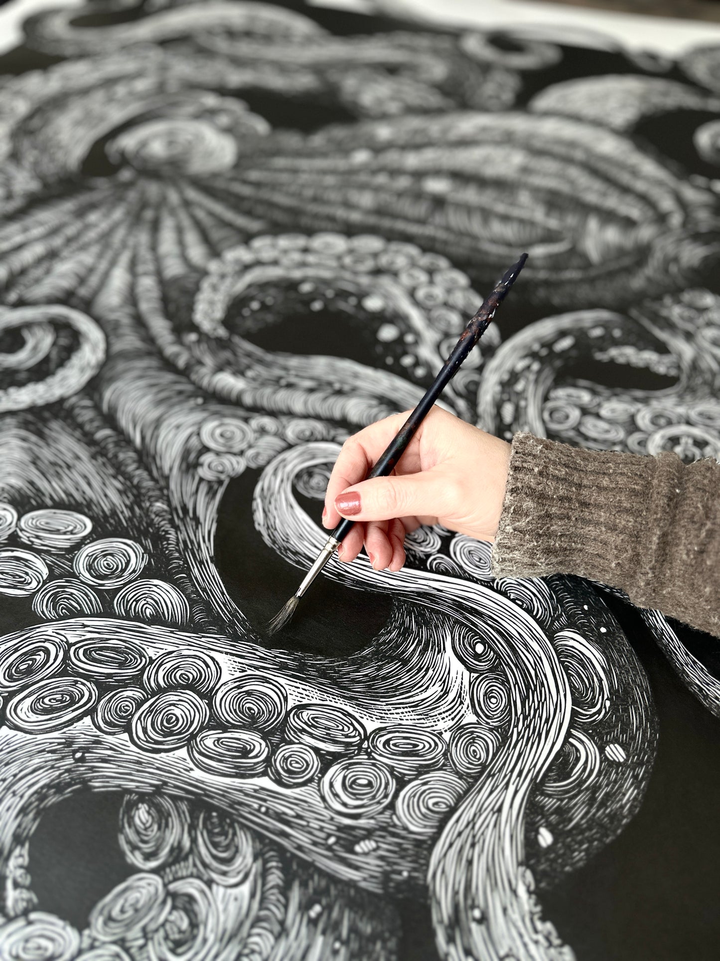 Giant Octopus II /BLACK/ 150x105 cm