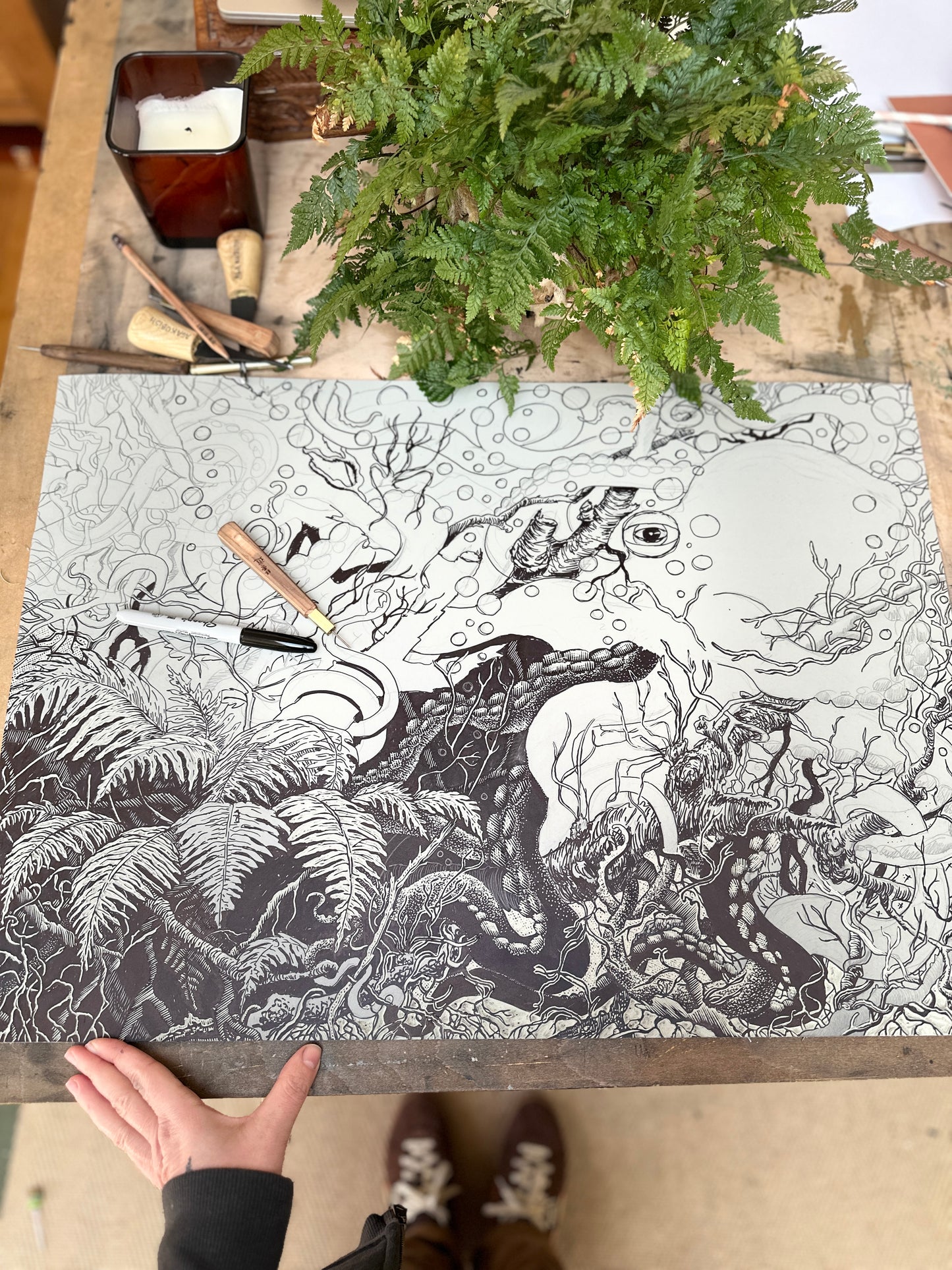 Forest Octopus / 56x76 cm