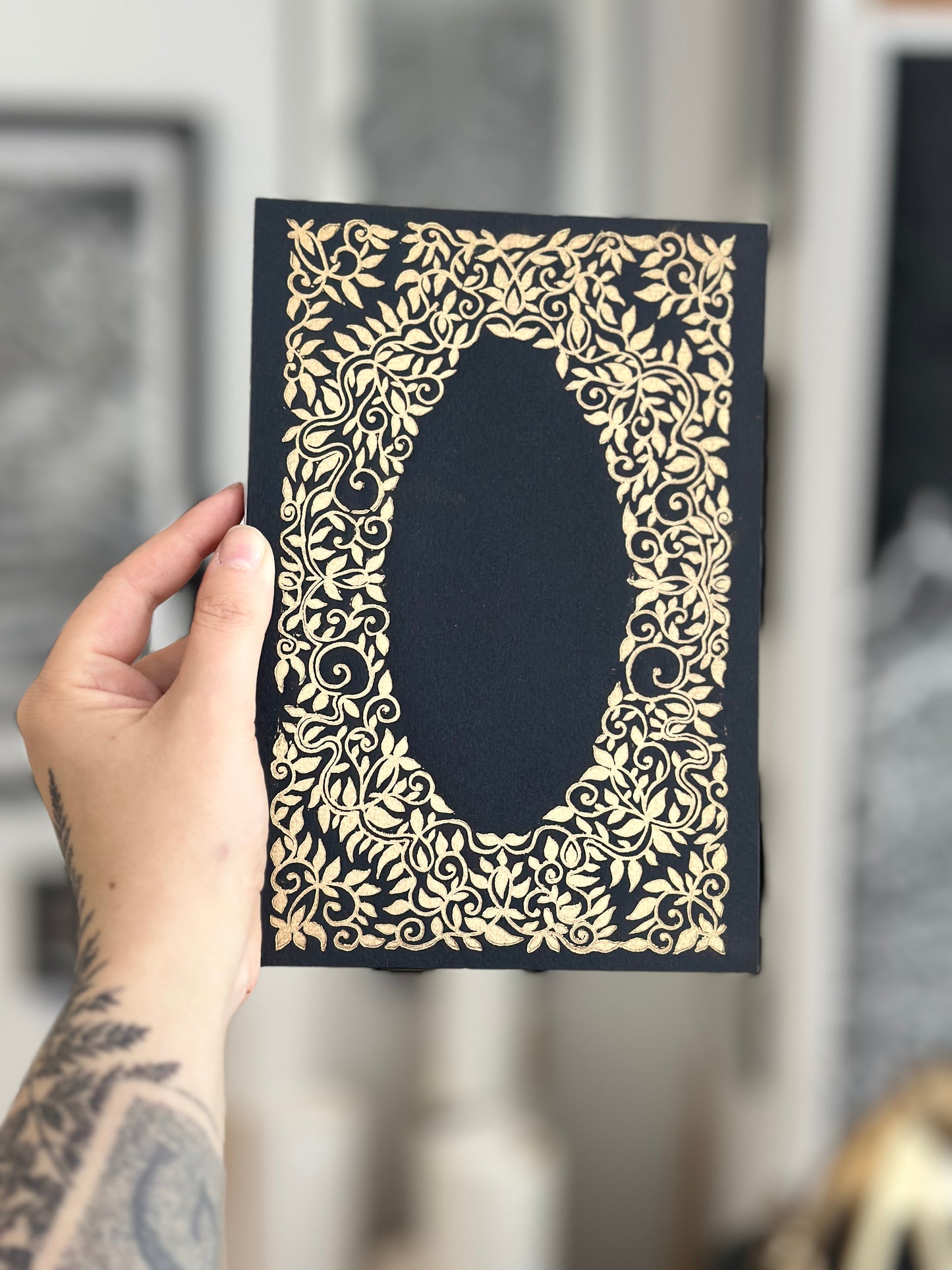 SKETCHBOOK with ORNAMENTLino Print Cover A5