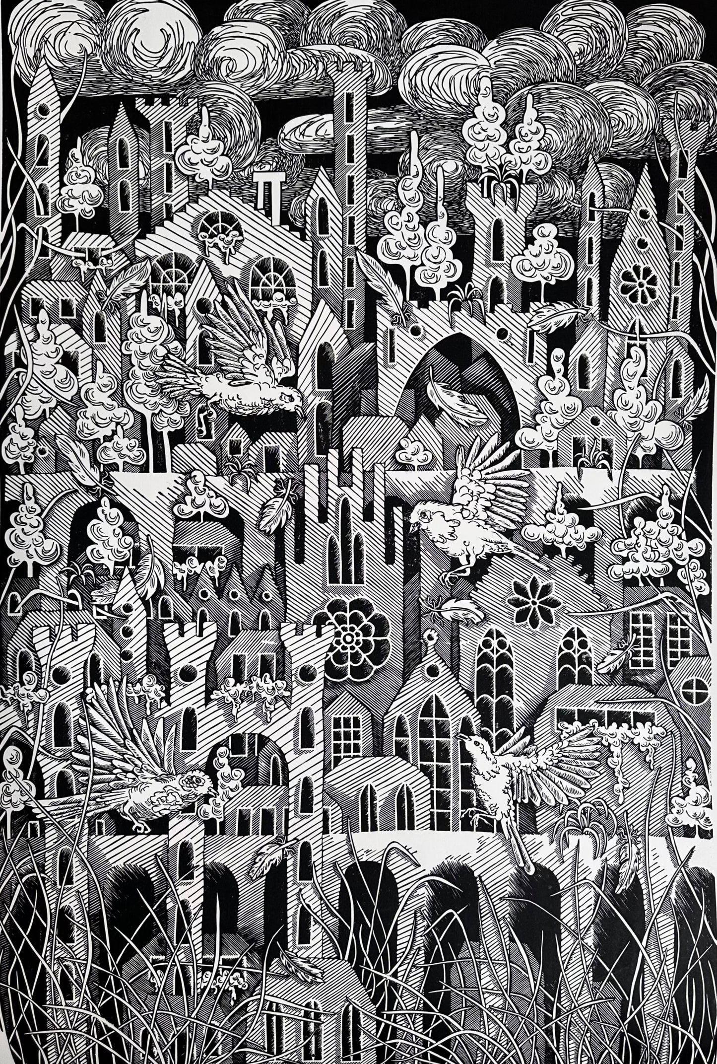 The City of Birds / 100x70 cm