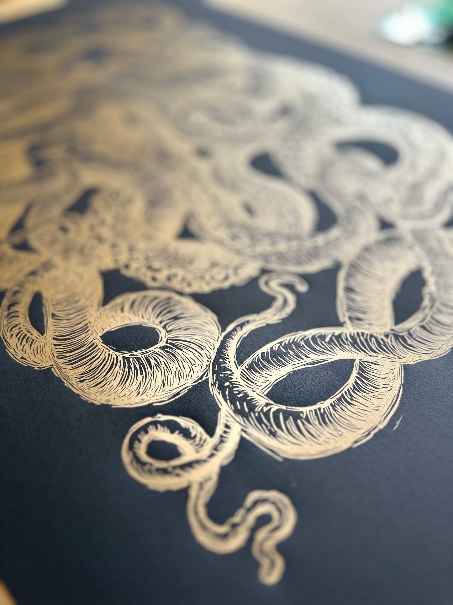 GOLDEN Octopus III / 60x80cm