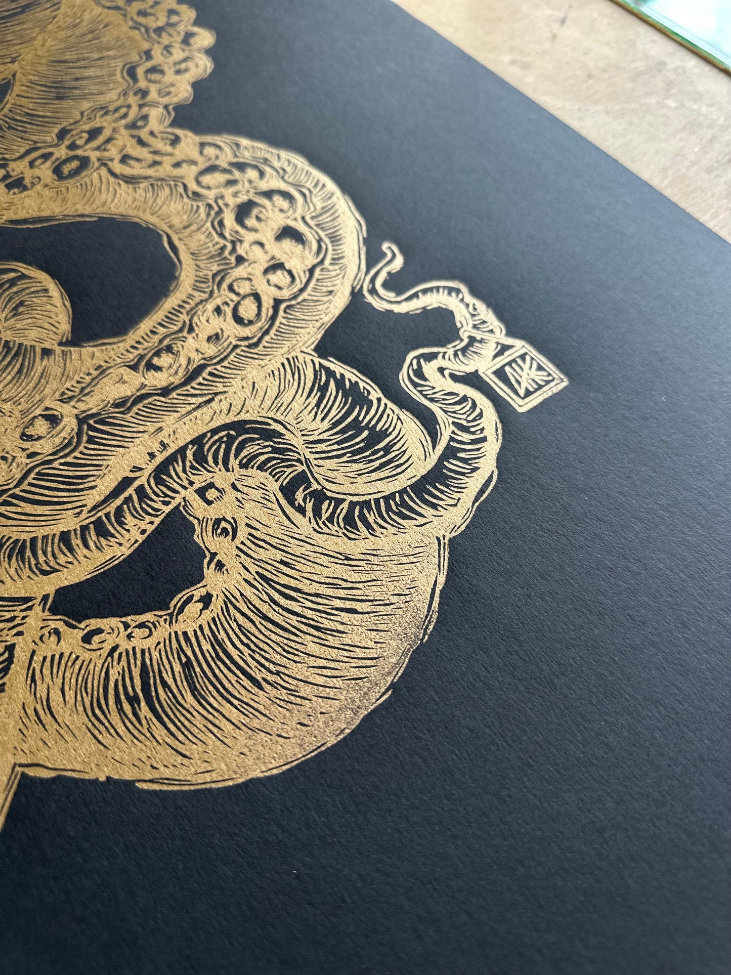 GOLDEN Octopus III / 60x80cm