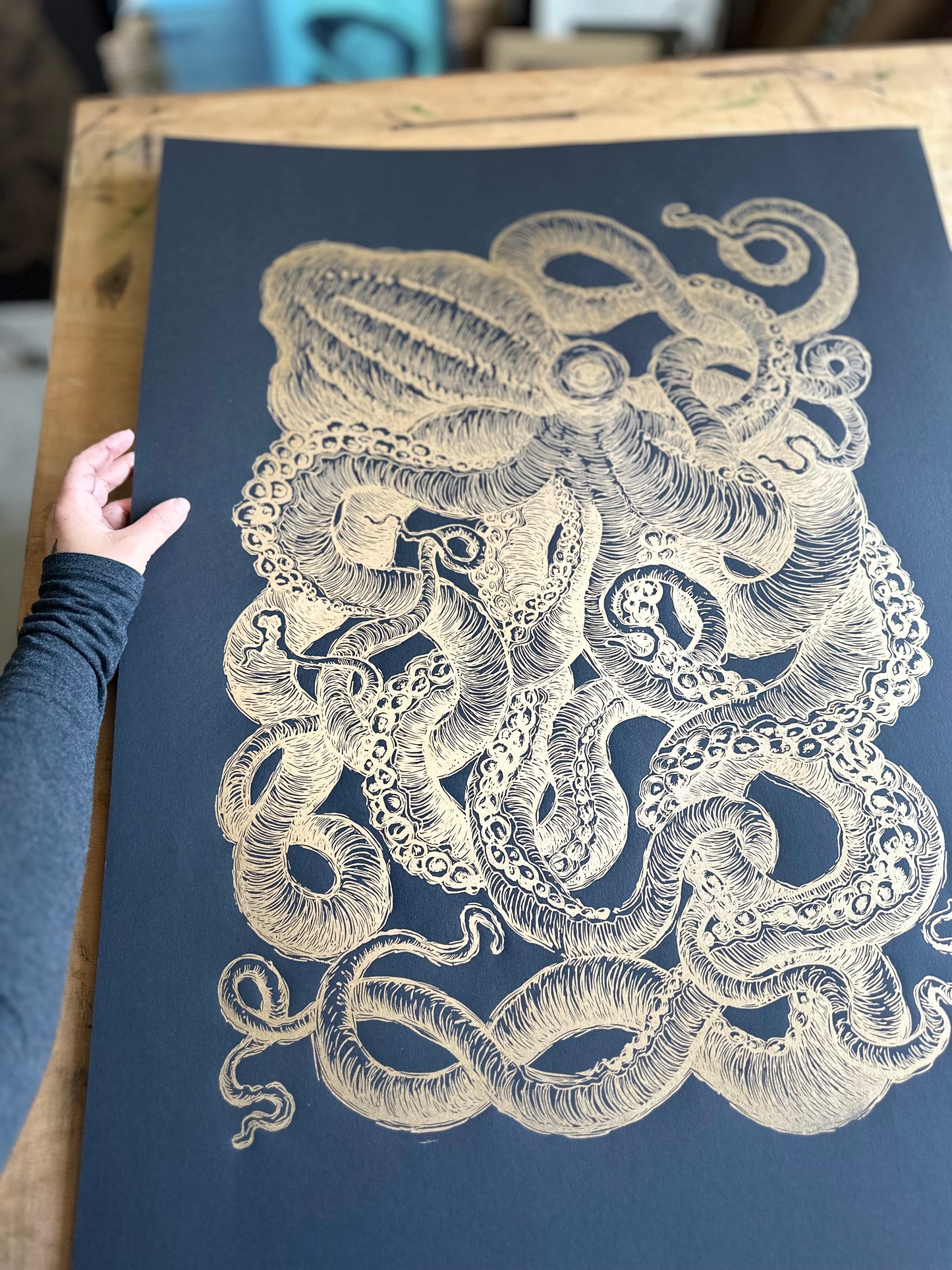 GOLDEN Octopus III / 60x80cm