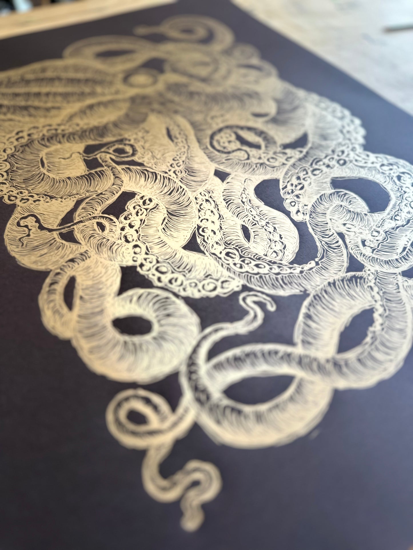 GOLDEN Octopus III / 60x80cm