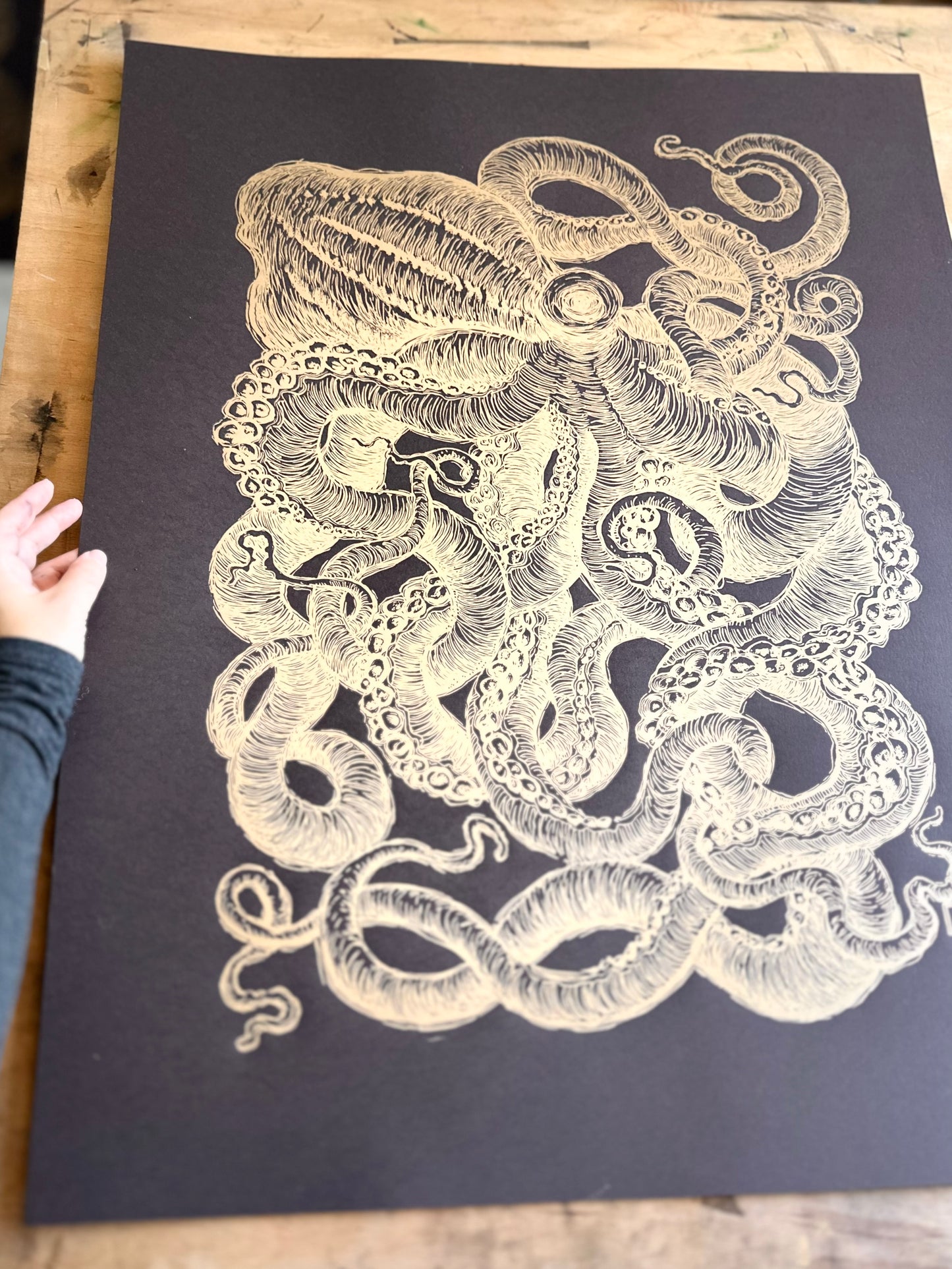 GOLDEN Octopus III / 60x80cm