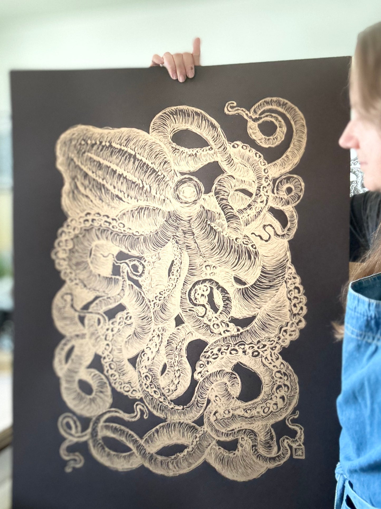 GOLDEN Octopus III / 60x80cm