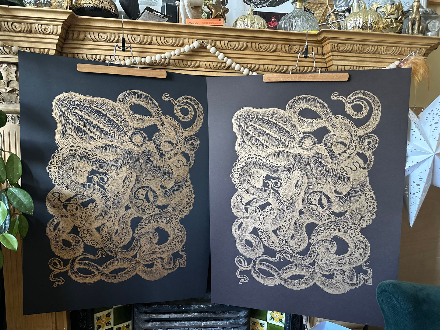 GOLDEN Octopus III / 60x80cm