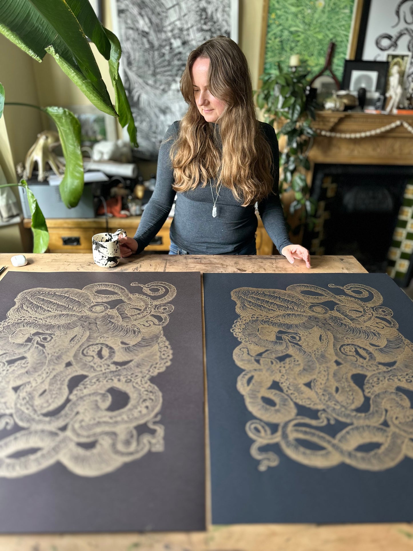 GOLDEN Octopus III / 60x80cm