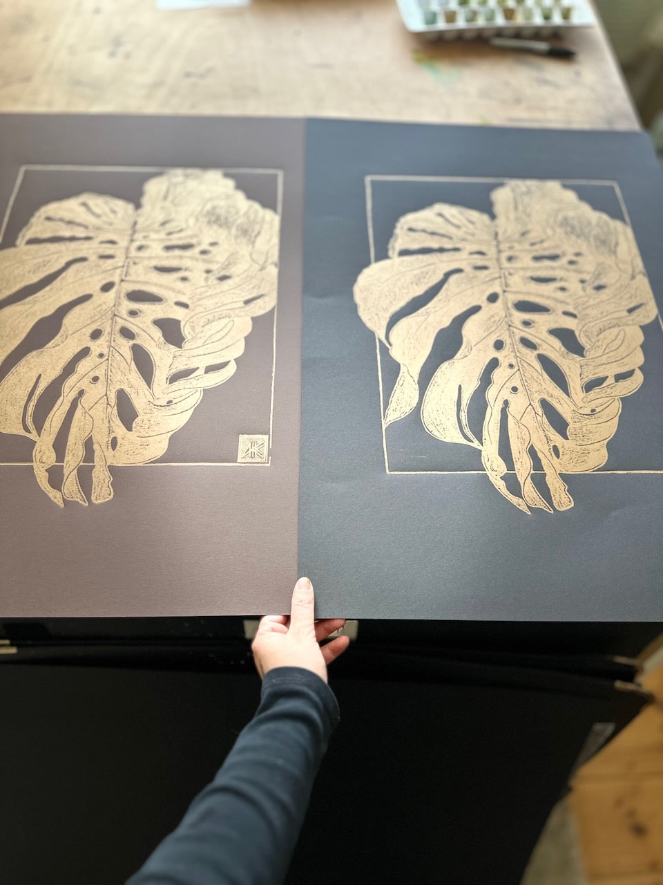 GOLD Monstera's Leaf / 50x70cm