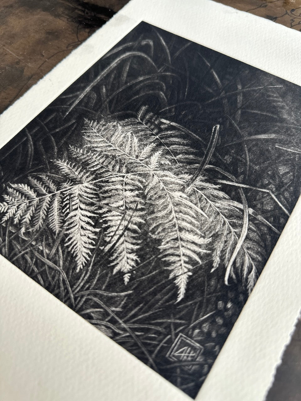 Bright 21x29 cm / MEZZOTINT Etching