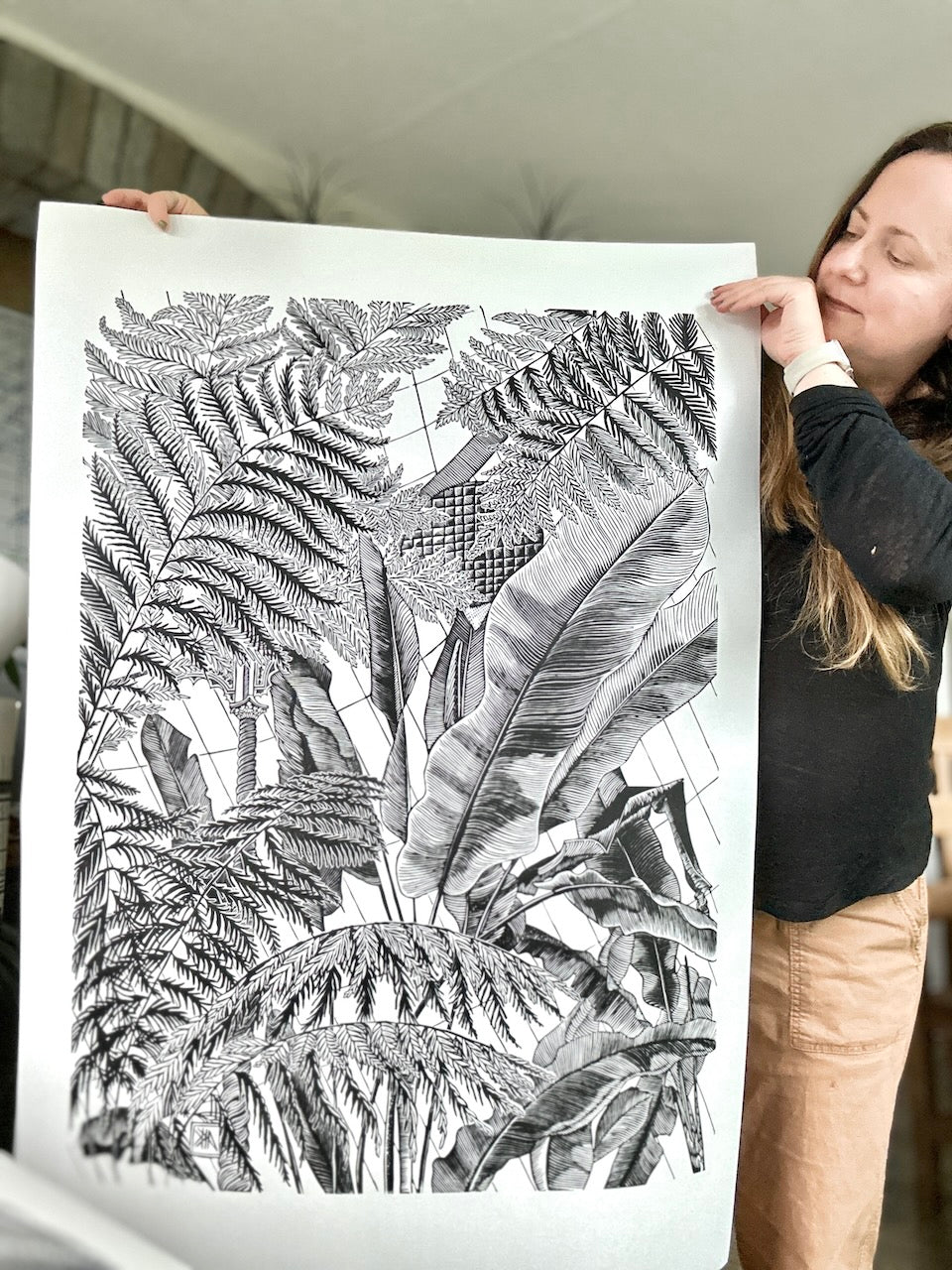 Bananas and Ferns / 100x70 cm