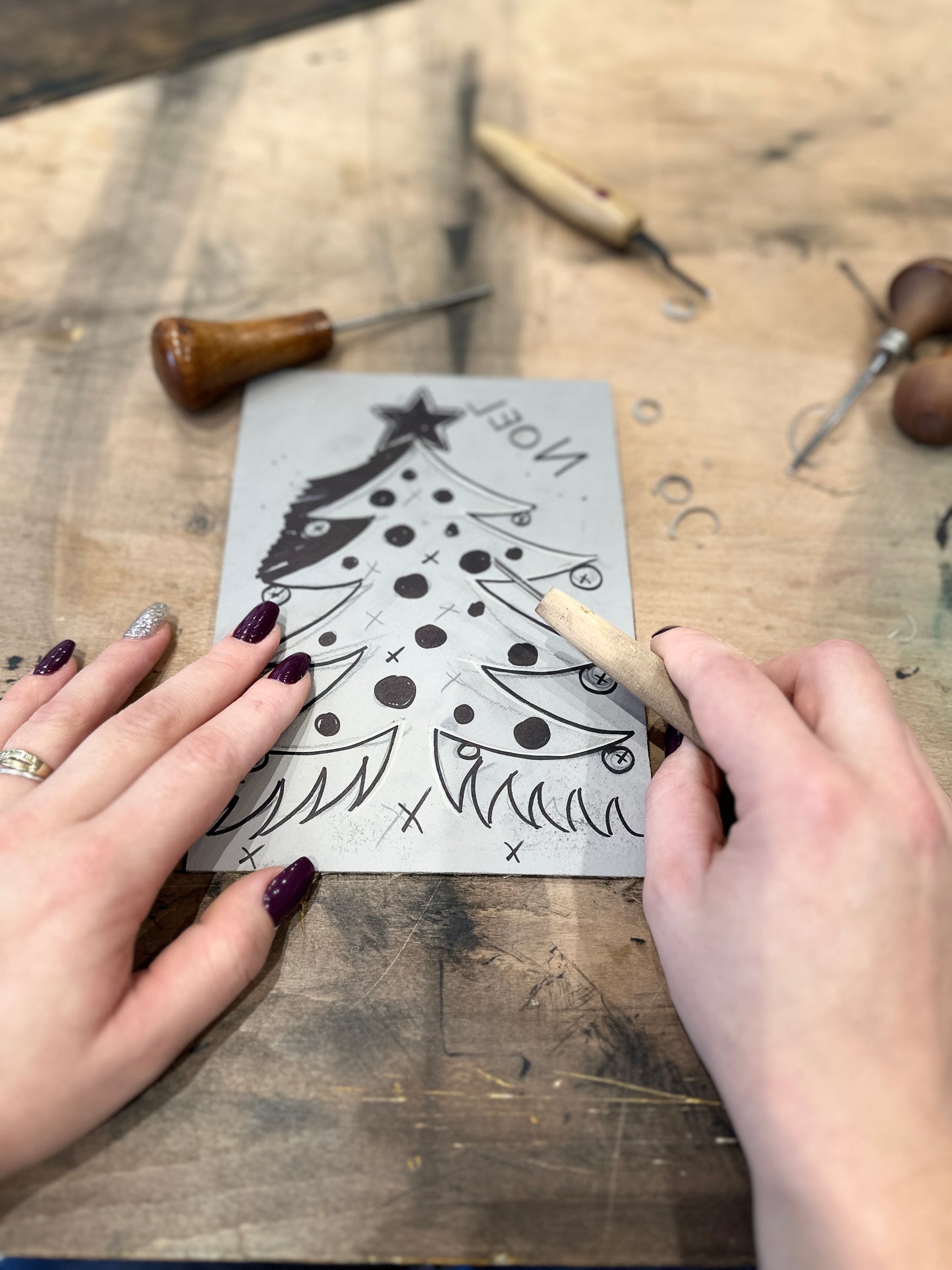 Christmas Cards LINO WORKSHOPS / 7 December 2024 / with Aga Kubish ARE