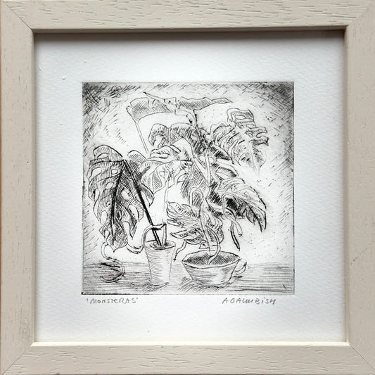 Monsteras / FRAMED / 17x17cm