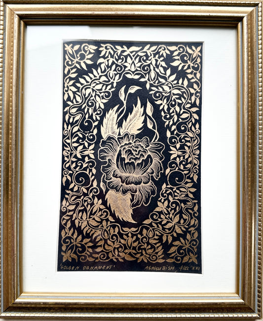 Golden Ornament / FRAMED / 24x29cm