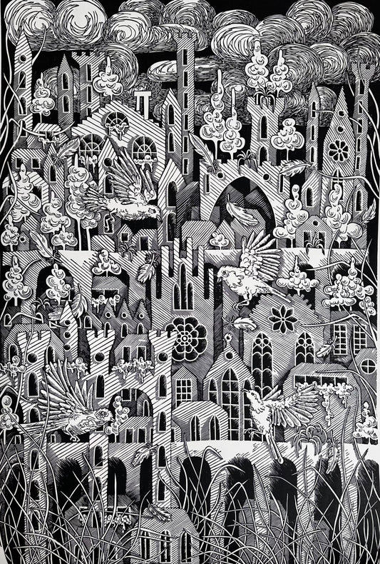 The City of Birds / 100x70 cm