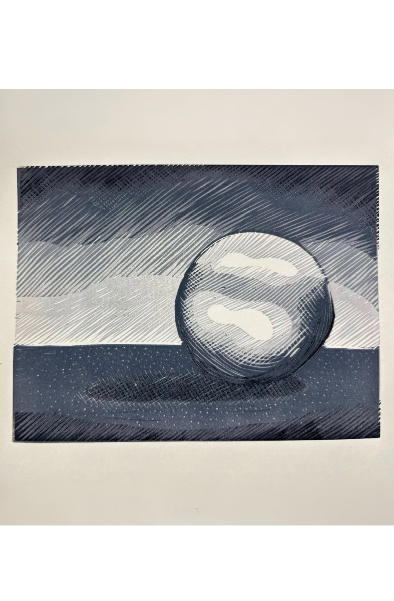 Study of Light / Reduction Linocut / 17x23 cm