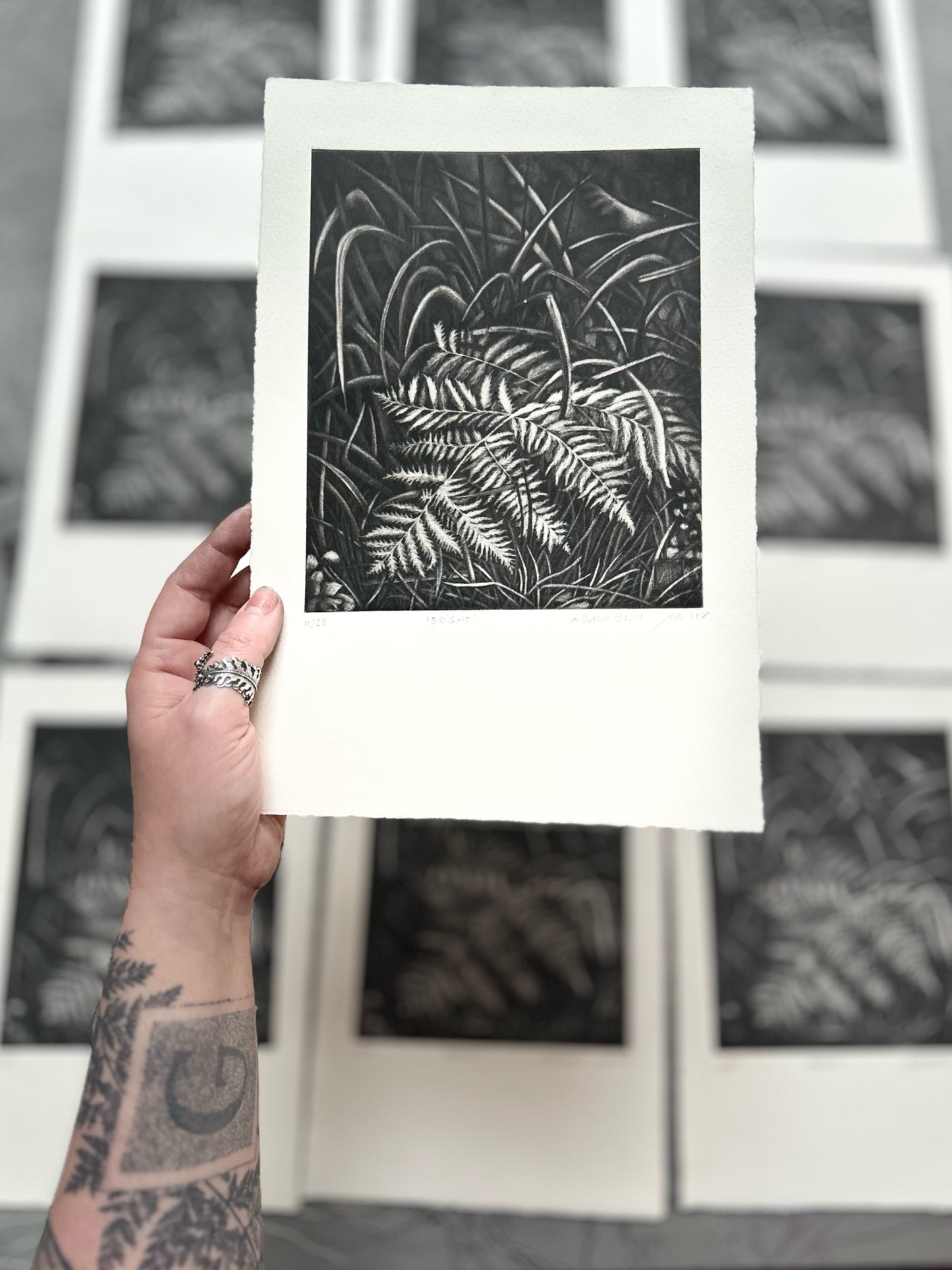 Bright 21x29 cm / MEZZOTINT Etching