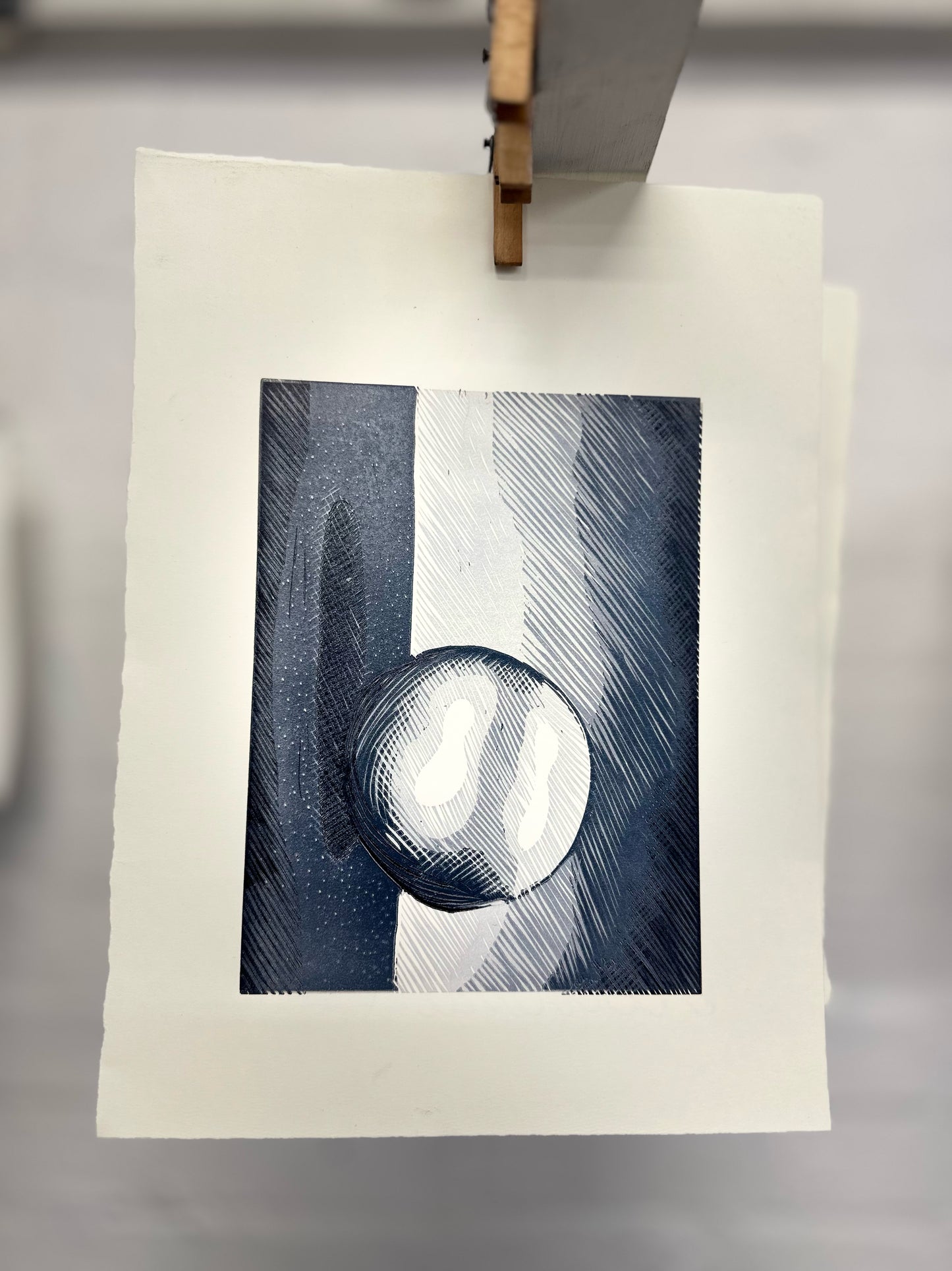Study of Light / Reduction Linocut / 17x23 cm