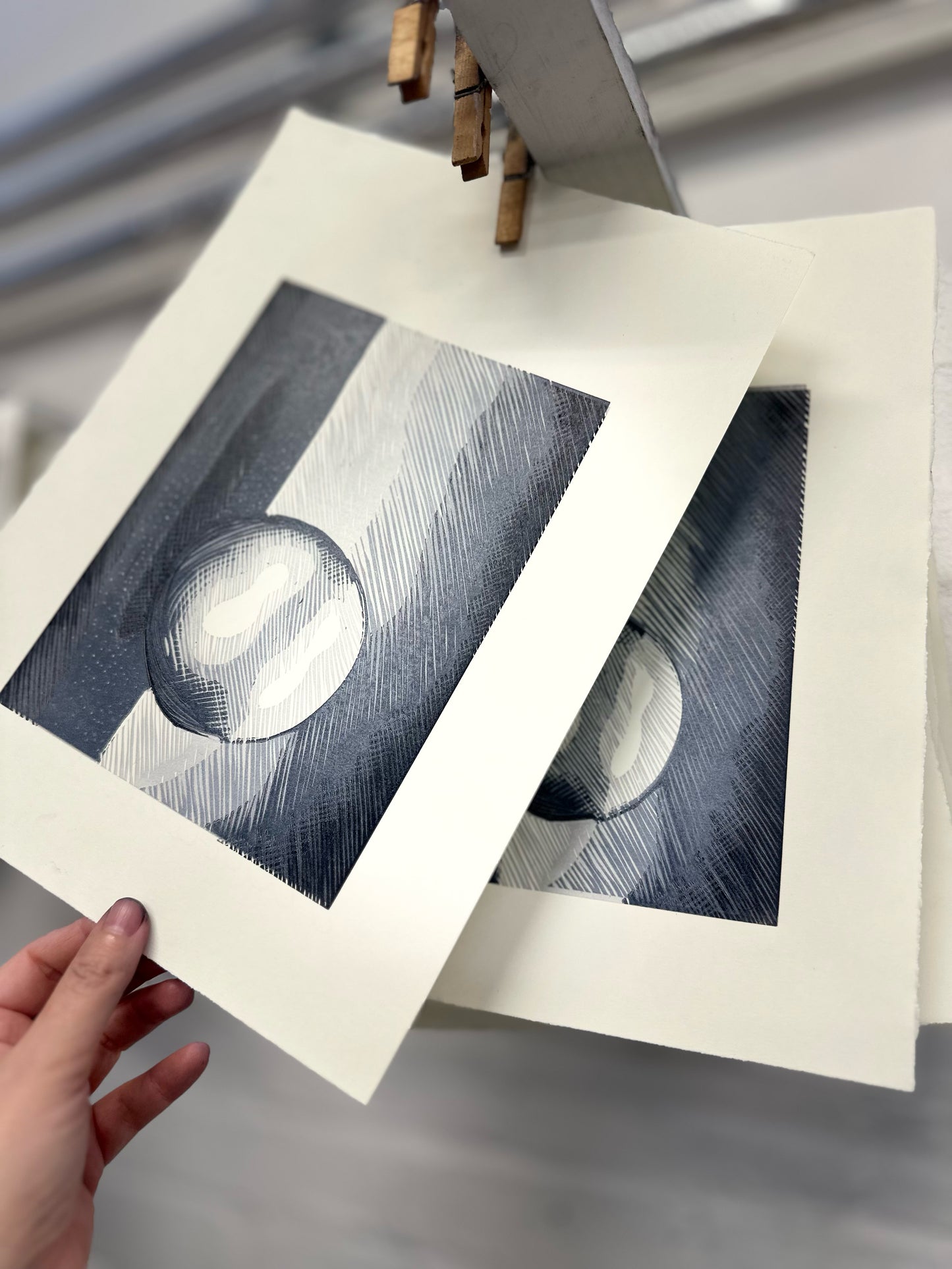 Study of Light / Reduction Linocut / 17x23 cm